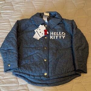 Hello Kitty Quilted Denim-Look Blue Puffer Jacket